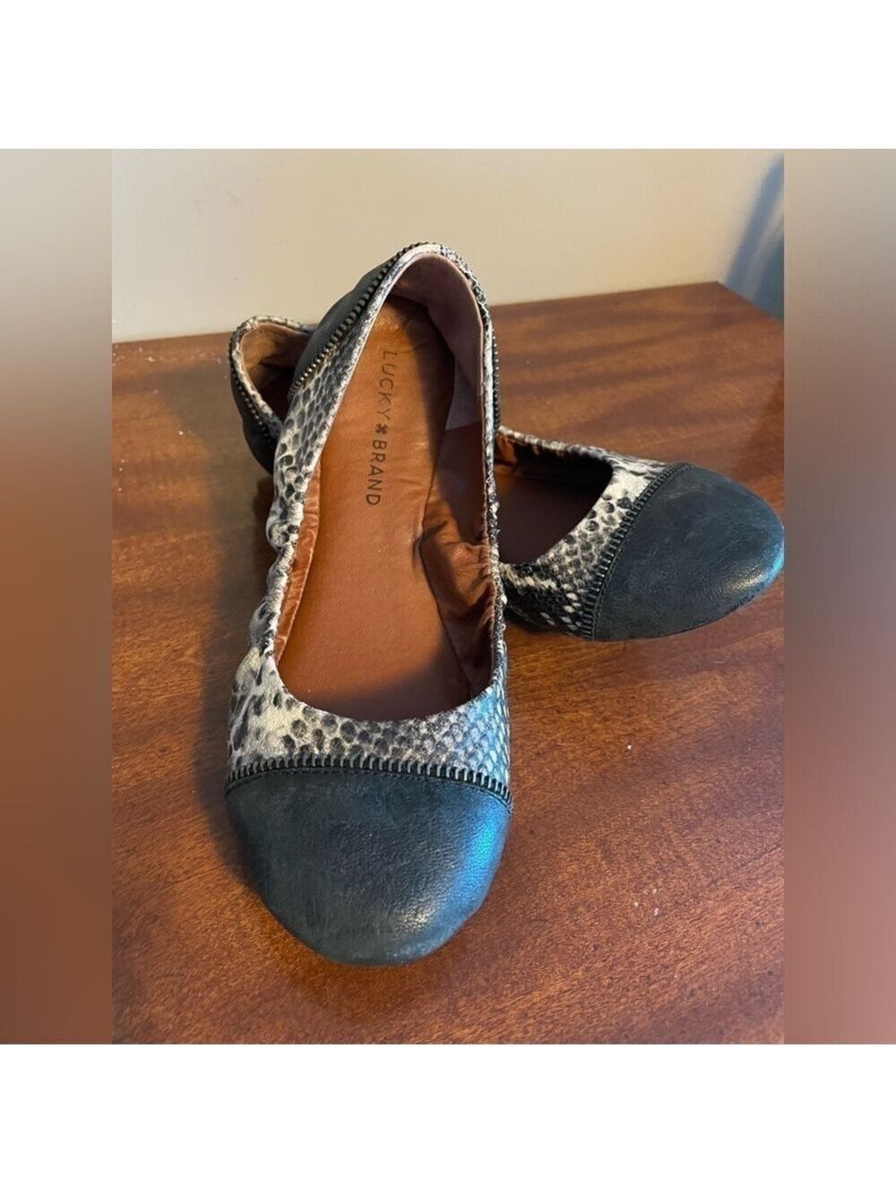 Lucky Brand Snake Print Ballet Flats 9M
